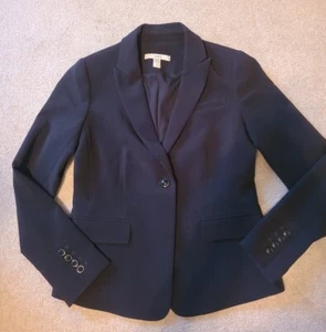 Lark & Ro Size 2 Black Blazer Jacket Suit Coat Classic Basic Closet Staple - Picture 1 of 13