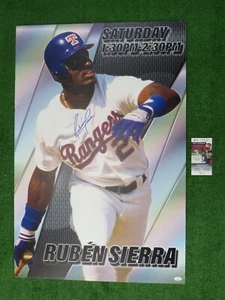 RUBEN SIERRA TEXAS RANGERS SIGNED 24x36 FOAM BOARD POSTER PHOTO JSA COA - Bild 1 von 6