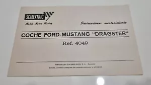 FORD MUSTANG DRAGSTER 4049 SCALEXTRIC EXIN INSTRUCCIONES ORIGINALES - Imagen 1 de 6