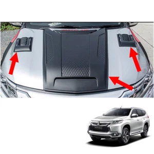 For Mitsubishi Montero Pajero Sport 16 - 2017 Bonnet Hood Scoop Vent Cover Trim - Picture 1 of 7