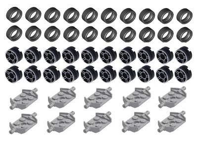 ☀️NEW LEGO Tire 14mm D. x 6mm Solid Smooth Wheels Axle Rims Cars 50x Parts #4 - Image 1 of 2