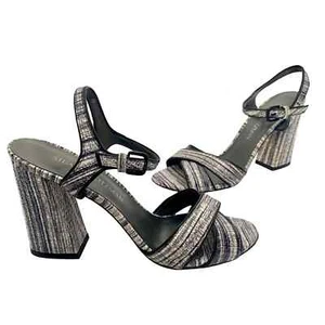 Stuart Weitzman The Sunlovers hochhackige Sandaletten Größe 9 schwarz-weiß - Bild 1 von 12