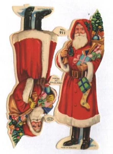 Papá Noel victoriano - Hecho en Inglaterra - Papel troquelado - M.P. No. 911 - 2 Santas - Imagen 1 de 1