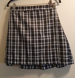 Sim & Sam Women's NEW Black White Lightweight Plaid Wrap Skirt, Size Small. - Picture 1 of 4