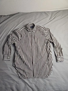 Vintage Polo Ralph Lauren Striped Button Up Shirt Mens Size XL Brown White NEW - Picture 1 of 8