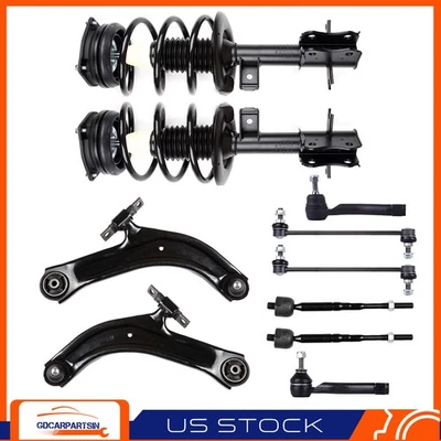 Front Complete Struts Control Arms Tie Rods Kit For 2007-2012 Nissan Sentra 2.0L - Image 1 of 4