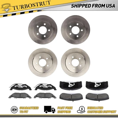 Rotores de freno delanteros y traseros OE pastillas de freno para Ford Crown Victoria 1992-1994 4,6 L Foto 1 de 4