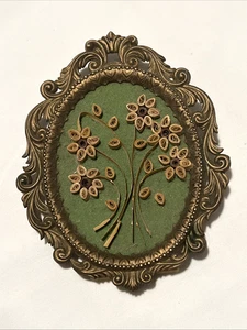 Hand Crafted Paper Quill Floral Art Ornate Frame 5" - Picture 1 of 10