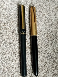 Vintage Parker Kugelschreiber 14 Karat Gold gefüllt Steckdeckel und Handschrift Stift - Bild 1 von 8