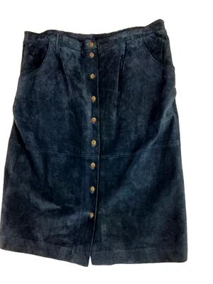 Falda De Colección Charter Club Gamuza Cuero Años 70 Retro Mod Pradera Hippie Western 22W/36 Foto 1 de 4