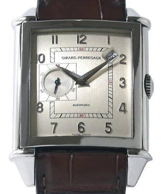 Reloj para hombre GIRARD PERREGAUX vintage 1945 25835 automático esfera plateada cuero Foto 1 de 4