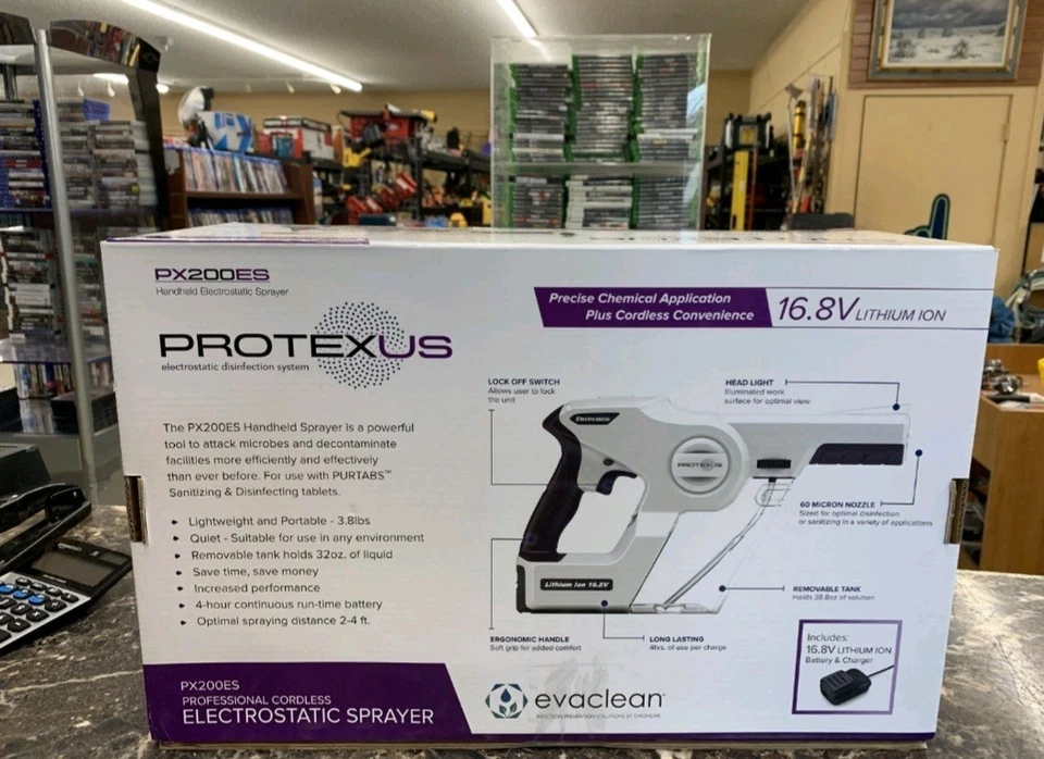 Protexus PX200 Handheld Electrostatic Sprayer - 360 Cordless Coverage - Image 1 of 1