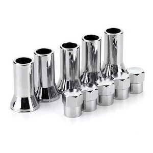 High Performance Chrome Valve Stem Kit for Car and Truck Tires (10 pcs) - Picture 1 of 9