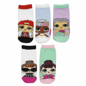 LOL Surprise Kids Girls 5 Pack Anti-Skid No Show Socks, Size 6-8.5, Shoe 7-3 NEW - Picture 1 of 8