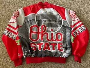 Vintage 80s Ohio State Buckeyes Chalk Line Fanimation Jacket Size Large USA Made - Picture 1 of 9