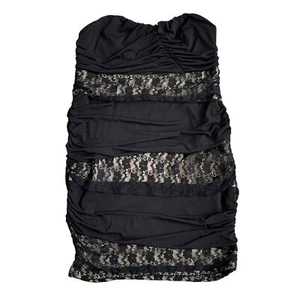 Torrid Strapless Dress Women’s Plus Size 2 Black Sweetheart Neckline Lace Ruched - Picture 1 of 10