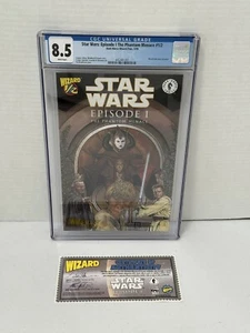 STAR WARS EPISODE I THE PHANTOM MENACE WIZARD 1/2 DARK HORSE COMICS CGC 8.5 COA - Picture 1 of 5