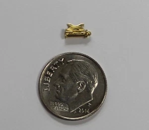18Kt 18K Yellow and White Solid Gold Antique Style Broach Pin Catch - Picture 1 of 5