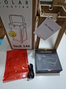 LES JARDINS Tinka Solarleuchten Teak 146 Tinka tragbare Solar Tischlampe - Bild 1 von 7