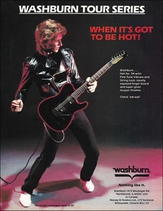 Washburn Tour Series E-Gitarre 1984 Werbung 8x11 Anzeigendruck Foto - Bild 1 von 3