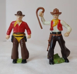 Vintage Marx Figuren Krieger der Welt Cowboys Spielzeug Kunststoff 60er Jahre 2 Stück - Bild 1 von 4