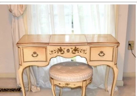 Nixon Powder Maker Co. French Provincial Vanity Gold Boudoir Cover