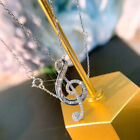 2 Karat Labor erstellt Diamant Musik Halskette Anhänger 14K weiß vergoldet kostenlose Kette