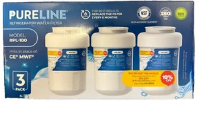 3 CONFEZIONI PURELINE Filtro acqua frigorifero PL-100 adatto al posto di GE MWF - Foto 1 di 4