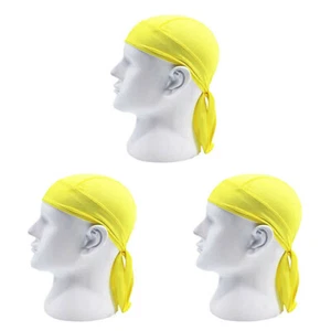 3 Pack Skull Cap Motorcycle Head Wrap Tie Durag Du-rag Beanie Cycling Bandana - Picture 1 of 28