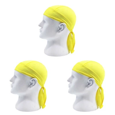 Paquete de 3 gorras calaveras envolventes para la cabeza de motocicleta Durag Du-rag gorro pañuelo de ciclismo Foto 1 de 4