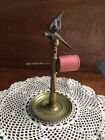 ANTIQUE VINTAGE BRASS SEWING SPOOL THREADS HOLDER, STAND, TRAY, EAGLE / BIRD