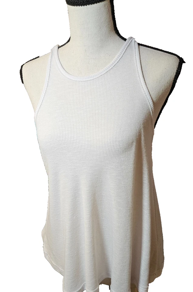 Camiseta sin mangas Free People espalda cruzada acanalada cuello alto para mujer talla XS capas, base, comodidad Foto 1 de 4