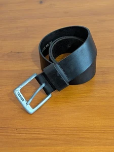 Diesel Black 100% Leather Made in Italty Waist 32 Belt - Picture 1 of 7