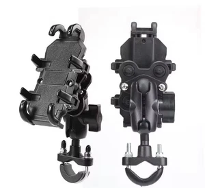 360° Motorcycle Phone Holder Bicycle Anti-Shake Silicone Handlebar Mount Holder - Picture 1 of 4