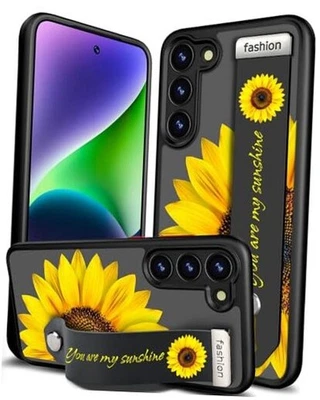 Compatible for Samsung Case Cute with Strap Galaxy S25+ Plus Yellow Sunflower - Image 1 of 4