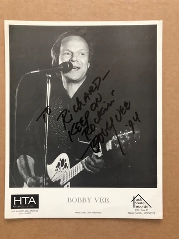Vintage BOBBY VEE Autograph Hand Signed Inscribed Photo Print KEEP ON ROCKIN Cover