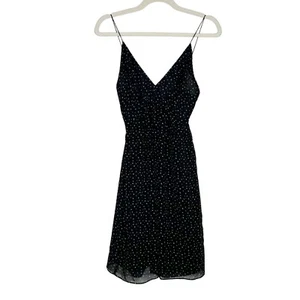 NEW Seduce Slip Dress Women’s Size 6 Black Green Polka Dot - Picture 1 of 11