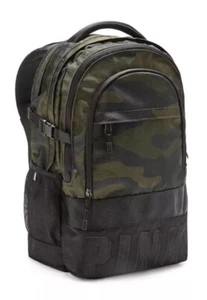 Victoria's Secret Pink Collegiate Backpack Green Camo New - Picture 1 of 3