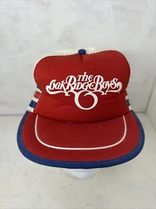Vintage Oak Ridge Boys 3 Stripe Trucker Hat Mesh Snapback Cap 80's Tour - Picture 1 of 7