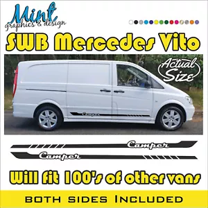 SWB Mercedes Vito Camper Wohnmobil Streifen Aufkleber Sticker Van Grafik 045 - Bild 1 von 4
