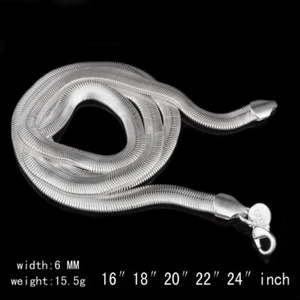 Catena Serpente In Argento 1/2/6 Mm Gioielli Moda Femminile Accessori 16" - & - Foto 1 di 27