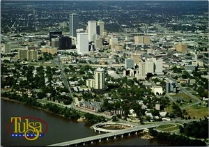 Vintage Postcard OK Oklahoma Aerial View of the City of Tulsa Panoramic  - Picture 1 of 3