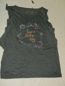 New Next UK T-Shirt Top Girls Size 15 Years 16 Grey Ruffle Flowers NWT  - Picture 1 of 3