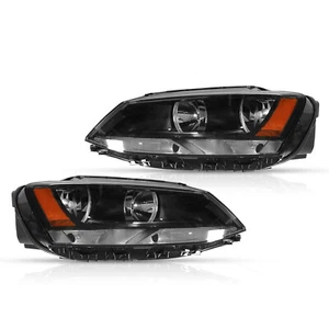 Pair of Headlights Halogen Lampshade Fit For 2011-2018 VW Jetta Sedan NO BULBS - Picture 1 of 8
