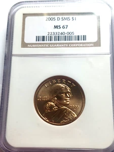 2005 D Sacagawea Native American Golden Dollar NGC MS67 - Picture 1 of 3