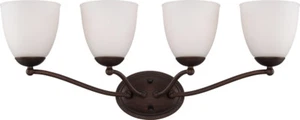 Nuvo Patton 4 Light LED Prairie Bronze And Frosted Glass Vanity Wall Light $200 - Picture 1 of 1