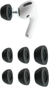 BLACK Comply Foam Ear Tips Compatible w Apple Airpods Pro Gen 1 2 - Picture 1 of 10