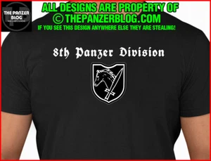 8th Panzer Division Insignia T-Shirt WWII German Soldier Gift - Picture 1 of 49