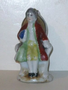 Vintage COLONIAL AMERICAN Figurine! Seated with Tri-Corner Hat! OCCUPIED JAPAN! - Picture 1 of 6