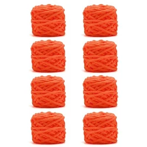 Blanket Yarn 8-Pack 100g Orange Chenille Yarn 6 Super Bulky Chunky Craft Yarn - Picture 1 of 7